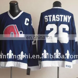 Ice Hockery Jerseys Quebec Nordiques 26# Stastny Navy Blue CCM Vintage Jerseys thumbnail-1