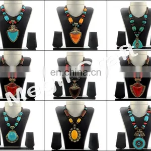 Costume Necklace - Pearl Beaded Necklace - Bollywood Necklace - Banjara Necklace- Indo Western Necklace Set thumbnail-1