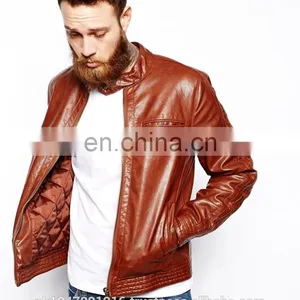 Men's Leather Look Like Jacket Classic Style Brown Color thumbnail-1