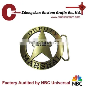 Belt Buckle Manufacturers Custom Engrave Logo Cut Out Star US Military Metal Belt Buckle thumbnail-1