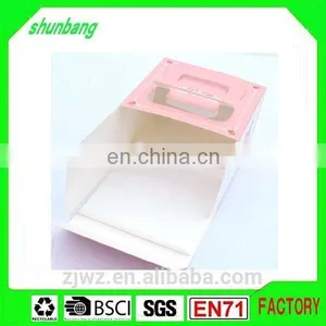 2015 Foldable Art Paper Pink Color Paper 4 Inch Cake Box With Handle thumbnail-3