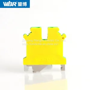 Yellow-green Ground Terminal USLKG5 Cable Connector DIN Rail Terminal thumbnail-1