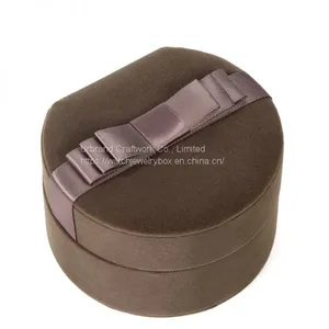 Bespoke Design Ring Necklace Packaging Luxury Round Velvet Jewelry Box With Logo thumbnail-4
