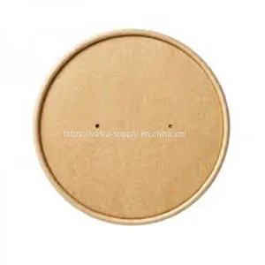 Souper Food Container Lid 8oz Kraft- Brown Microwavable Souper Cups Lid- Hot Food Cup With Vented Lid thumbnail-1
