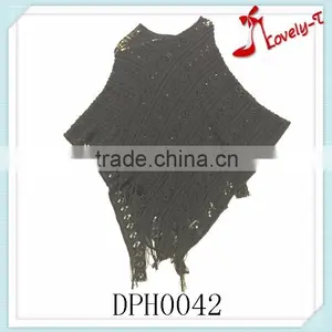 New Arrival 100% Acrylic Women Poncho Sweater Pattern for Wholesale thumbnail-1