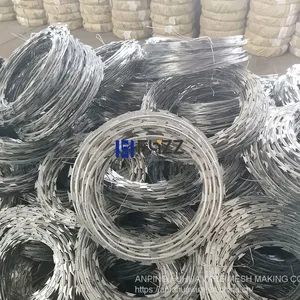 Heavy Galvanized Razor Blades Type BTO-30 DIA 305MM Concertina Razor Wire Unclipped thumbnail-4