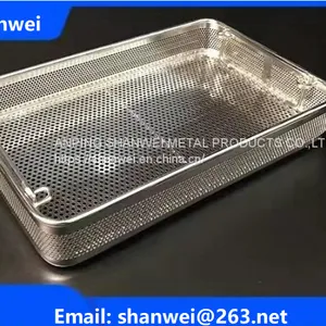 Sterilizing Trays Micro Instruments Tray With Drop Handle Wire Mesh Trays Perforated Baskets thumbnail-1