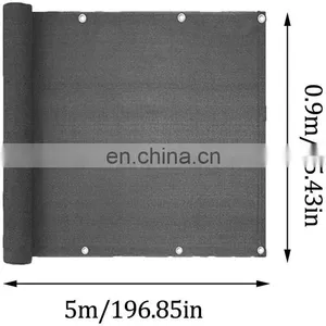 Wind-Proof Dark Grey 180g/m2 75cmx6m HDPE Privacy Balcony Cover Screen With Cable Ties & Ropes thumbnail-3