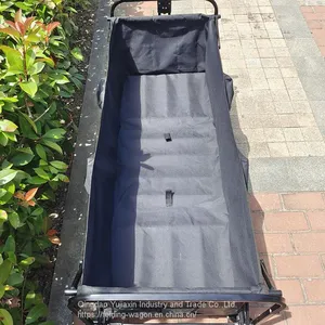 Extended Capacity Folding Wagon Four Big PVC Wheels Collapsible Picnic Camping Cart thumbnail-3