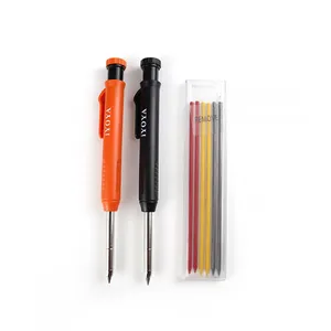 Long Nib Deep Hole Marker Pen and Black Refill Woodwork Mechanical Carpenter Woodworker Construction Pencil With Scale Markings thumbnail-2