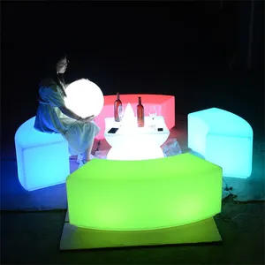 Outdoor Restaurant Garden Patio Event Party Lounge Cube Seats Plastic Furniture Led Bar Chairs and Tables Stools Set thumbnail-5
