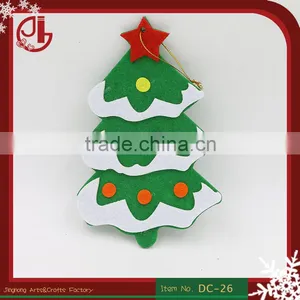 Green Color Felt Applique Non-woven Fabric Santa Claus On The Tree Xmas Decoration thumbnail-1