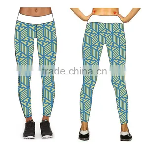 (OEM/ODM Factory)sublimation Leggings Sport Training Lycra Pants Gym Wear Yoga Fit thumbnail-1