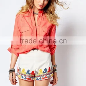 2016 Autumn Long Sleeve Casual Ladies 100% Cotton Shirt thumbnail-1