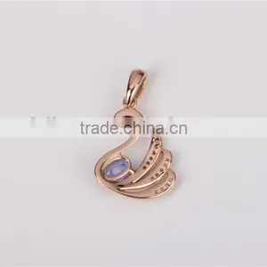 Newest Arrivaling High Quality Gold Swan Pendant With Tanzanite thumbnail-4