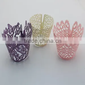 Wedding Baby Shower Party Decor Laser Cut Cupcake Wrappers thumbnail-1