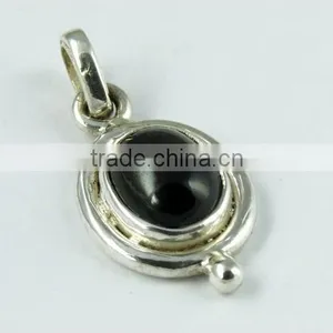 Bezel Setting Black Star Pendant, Gemstone Silver Jewelry, Online Silver Jewelry thumbnail-1