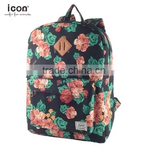 600D Polyester Flower Pattern Backpack Own Design thumbnail-2