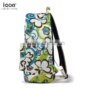 Colorful Flower Pattern 600d Polyester Backpack thumbnail-3