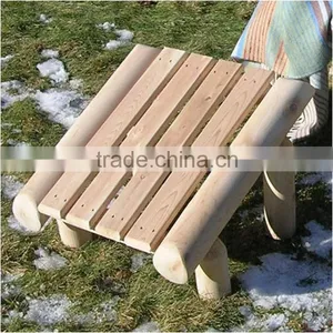 Rustic Natural Cedar Furniture Log Ottoman thumbnail-1