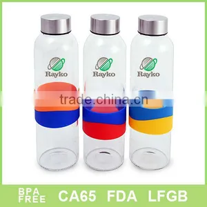 Glass Bottle With Silicon Band, 2013 New Bottle, Glass Mug thumbnail-1