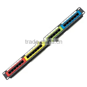 Factory Price 19 Inches Color UTP Cat5e 24 Port Patch Panel thumbnail-1