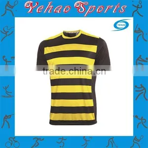 Two Colors Striped Practice Soccer Jersey With Sublimation Made thumbnail-4