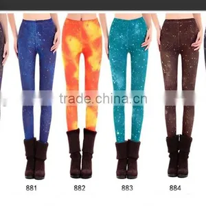 Purple Nebula Aurora Space Print Yoga Galaxy Sport Leggings thumbnail-1