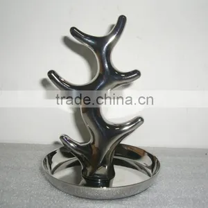 Chrome Jewelry Tree Stand Holder, Jewelry Hanging Tree, Jewelry Holder Tree thumbnail-1
