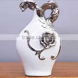 Fine Jingdezhen Porcelain Ceramic White Silver European Vase for Wholsale thumbnail-3