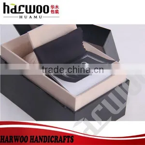 Square Fancy Leather Black Paper Gift Boxes thumbnail-1