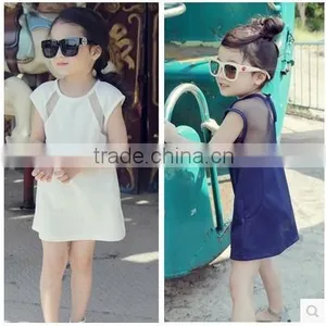 Kids Girls Dress Summer 2015 Lace Embroidery Dress Princess Rose Children Cotton Short Sleeved Dress thumbnail-1