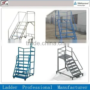 Durable Steel Ladder With Wheels thumbnail-1