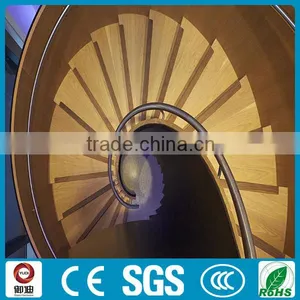 Modern Residential Steel Wood Curved Stair thumbnail-3