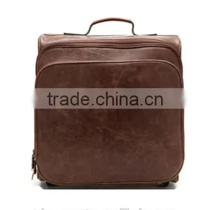 2016 Hot Selling Mens Leather Rolling Duffel Suitcase Bag for Short Traveling thumbnail-1
