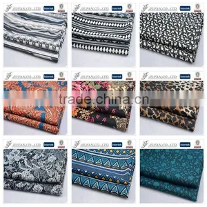 Jiufan Textile Good Quality Printing Polyester Spandex Roma /Ponte Roma Stretch Lycra Knitted Fabric For Garment Shaoxing thumbnail-1