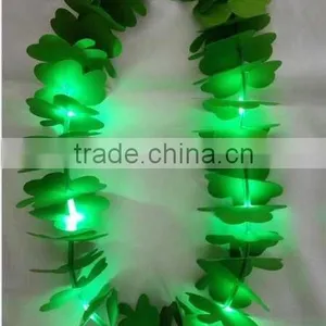 4 LED Light Up Flashing LEI Hawaiian Necklace Rave Party Blinking Floral Flower thumbnail-3