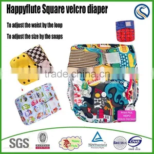 2016 Happy Flute Square Tab High Quality Reusable Cloth Diaper thumbnail-1