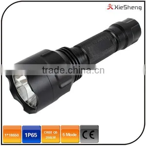 C8 5 Mode 18650 Battery Dimmer Cree High Power Rechargeable Flashlight Torch thumbnail-1