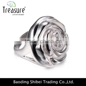 Fashion Jewelry Brand New Design Hot Selling Silver Plated Rose Shaped Ring thumbnail-2