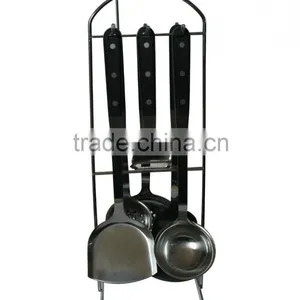 2015 Popular Salel 6 Pcs Metal Tools Stainless Steel Kitchen Utensils Sets With Plastic Handle CE / EU, FDA, LFGB, SGS thumbnail-1