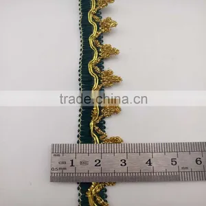 Upholstery Lampshade Vintage Metallic Gold Wire Braid Polyester Lace Trim thumbnail-2