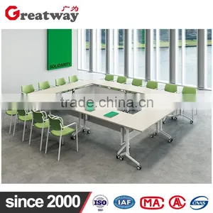 Popular White Powder Coating Folding Steel Table Frame for Meeting Folding Table thumbnail-2