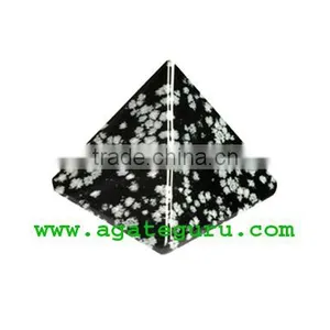 Snowflake Obsidian Pyramid : Wholesale Pyramids Khambhat Supplier thumbnail-1