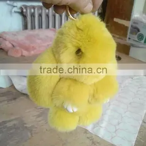 Myfur Luxury Natural Rabbit Fur Made China Rabbit Key Chain Wholesale thumbnail-4