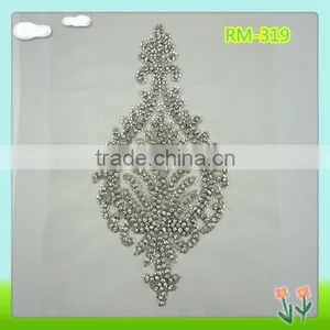 2015 Newest Sew on Tulle Patch With Rhinestone for Bridal Dress thumbnail-1