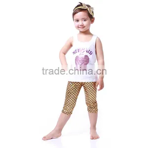 Children Clothes 2016 Summer Girls Boutique Clothing Sexygirl Mermaid Dress With Scale Shorts thumbnail-4