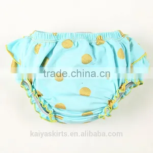 Soft and Save Gold Dot Ruffle Kids Underwear Flower Baby Bloomers Wholesale thumbnail-2