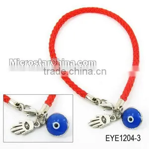 Wholesale Blue Turkish Eye Leather Cord Bracelet thumbnail-1