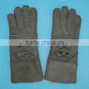 Hand Made Leather Mitten Fur Skin Double Face Fur /leather Gloves,KZ140034 thumbnail-3